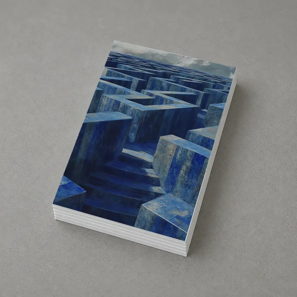 Blue Stone Labyrinth Maze Surreal Architecture – Postcards