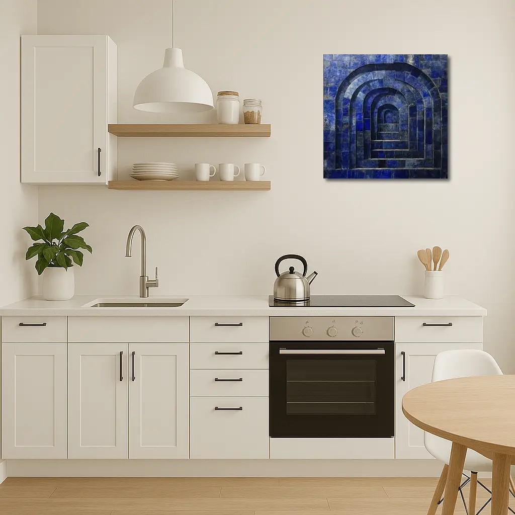 Blue Mosaic Tile Arches Architectural Art – Wall Art