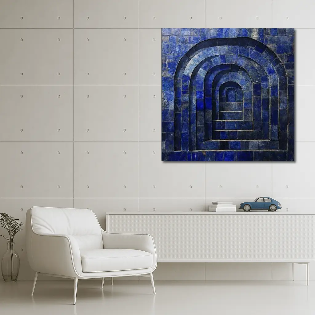 Blue Mosaic Tile Arches Architectural Art – Wall Art