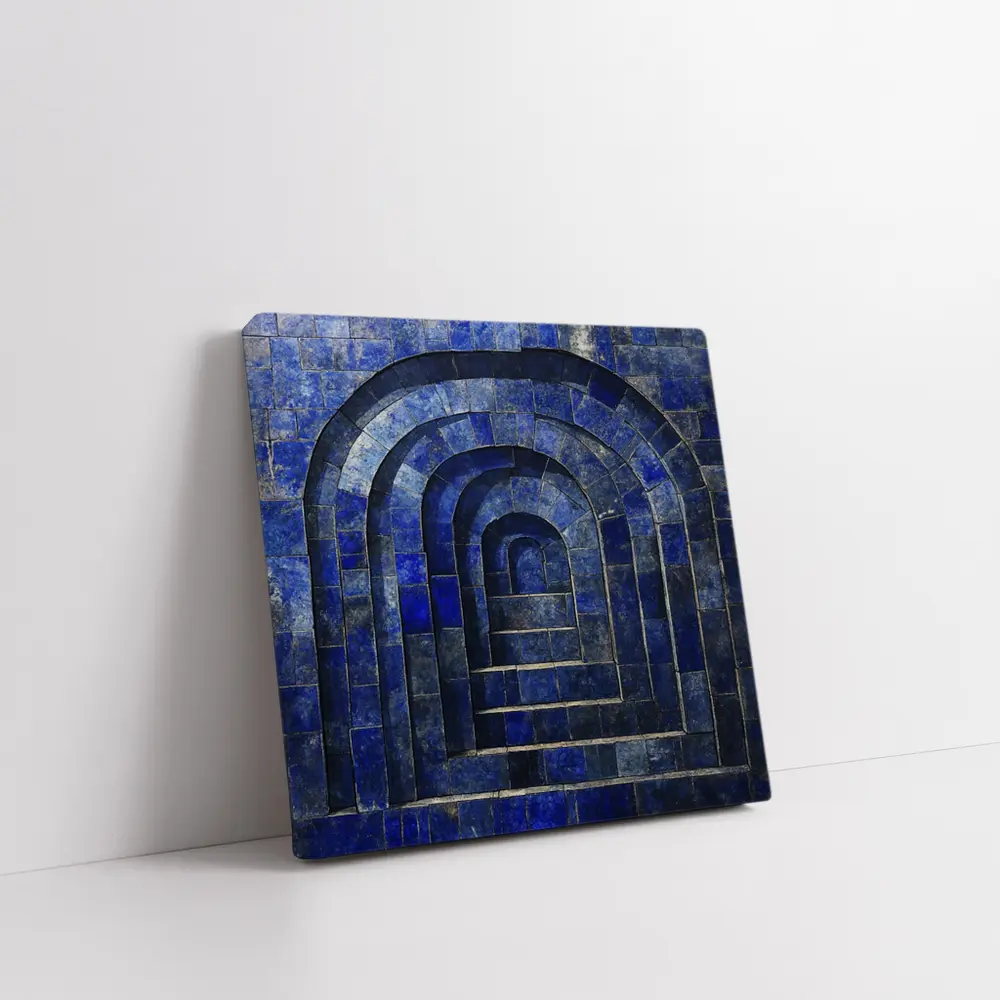 Blue Mosaic Tile Arches Architectural Art – Wall Art