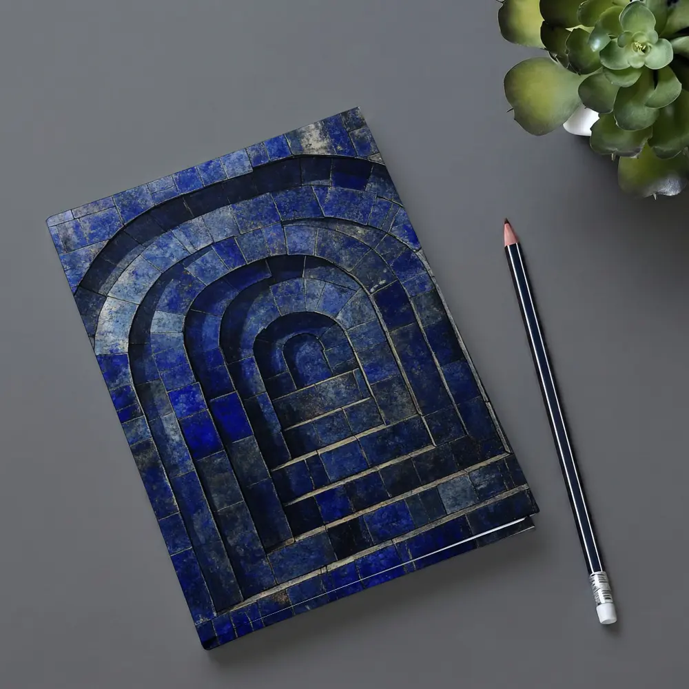Blue Mosaic Tile Arches Architectural Art – Notebooks