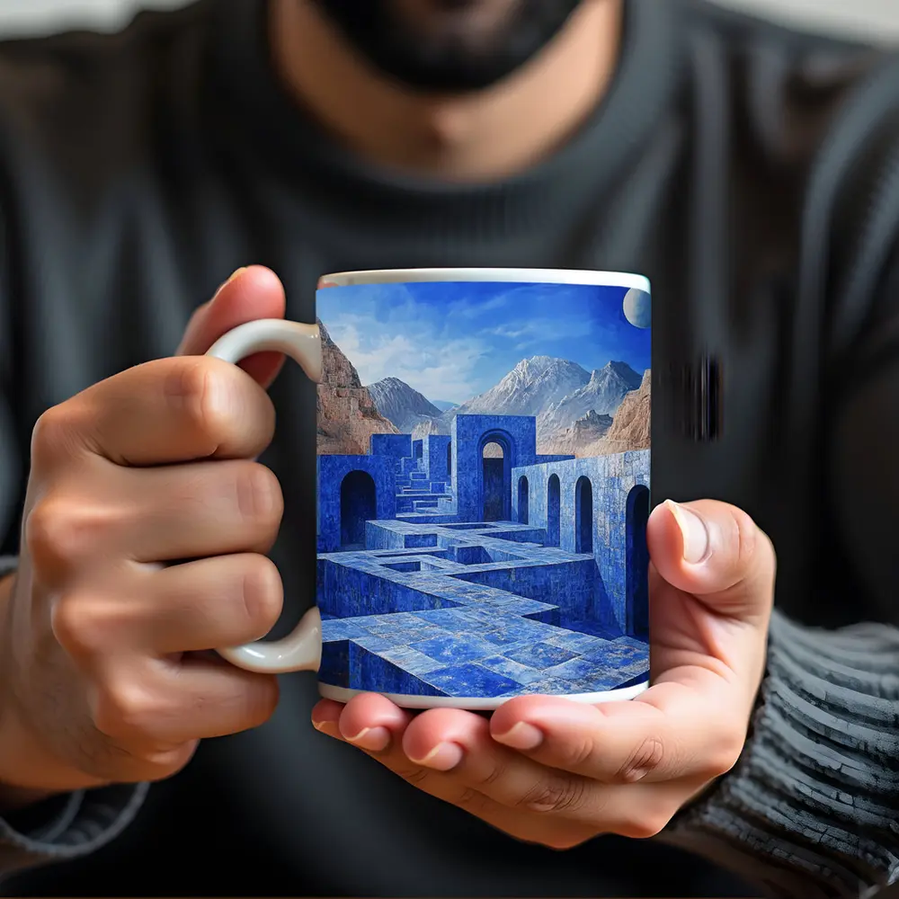 Blue Stone Labyrinth Ancient Desert Mountains – Mugs