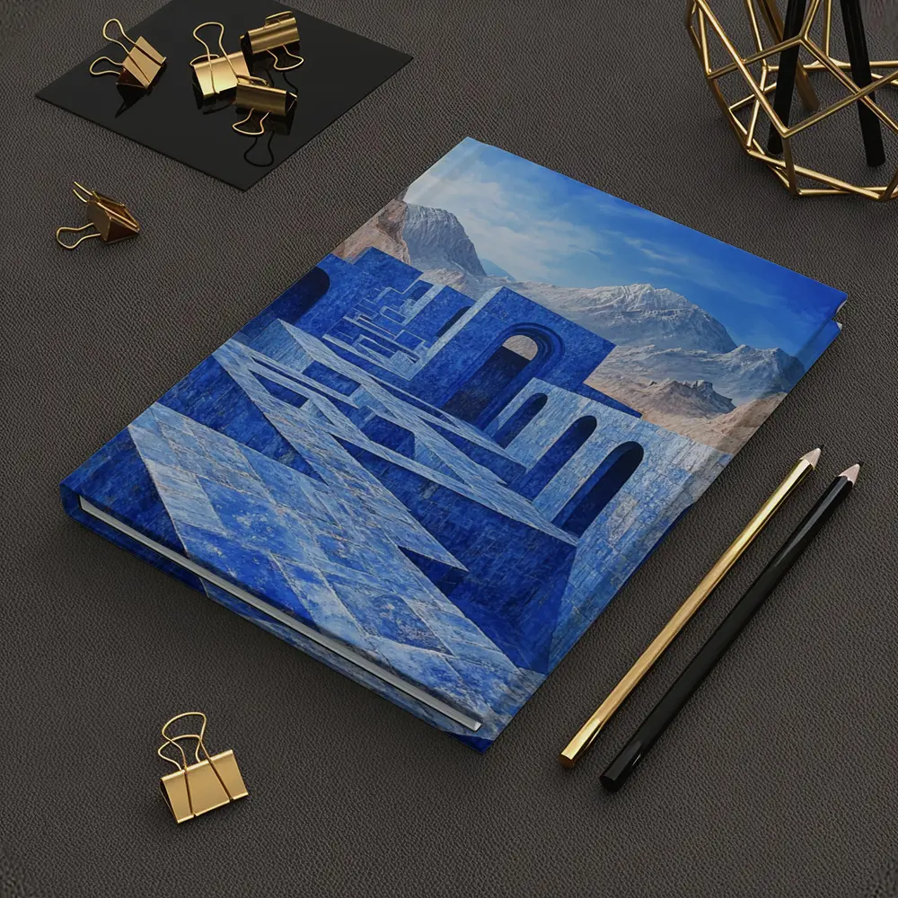 Blue Stone Labyrinth Ancient Desert Mountains – Notebooks