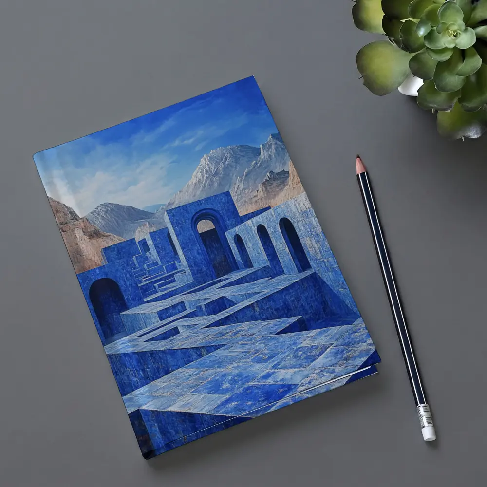 Blue Stone Labyrinth Ancient Desert Mountains – Notebooks