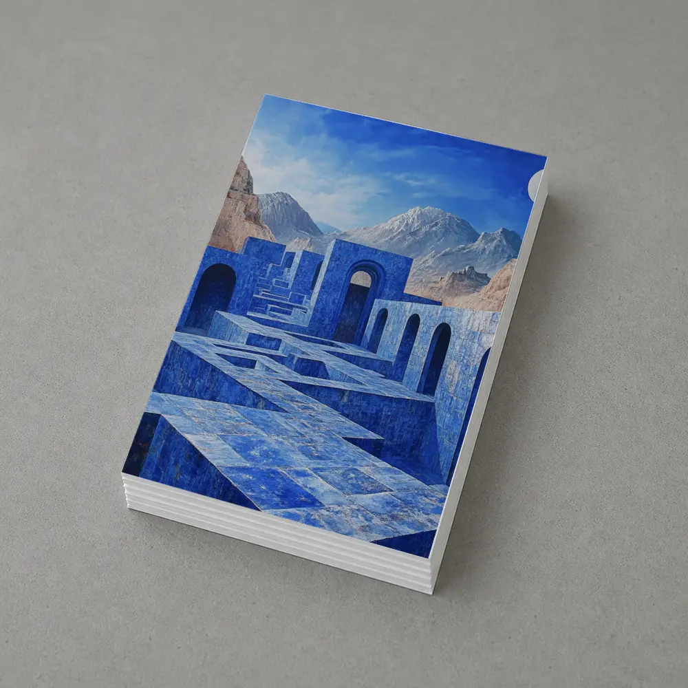 Blue Stone Labyrinth Ancient Desert Mountains – Postcards
