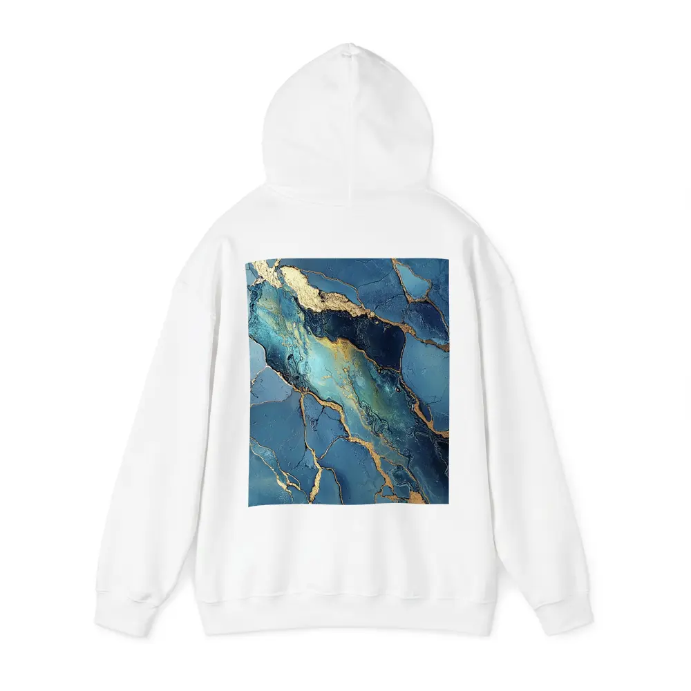 Blue Gold Marble Abstract Art Print – Hoodies
