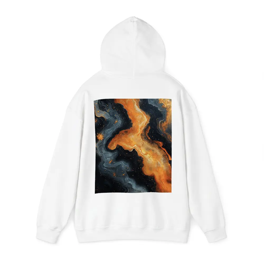 Dark Orange Gold Marble Abstract Fluid Art – Hoodies