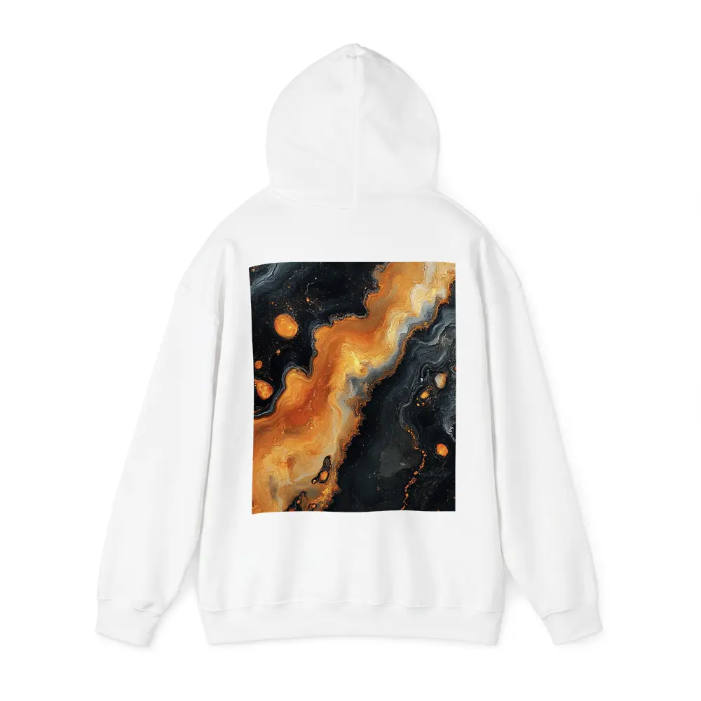 Black Orange Abstract Fluid Art Painting – Hoodies