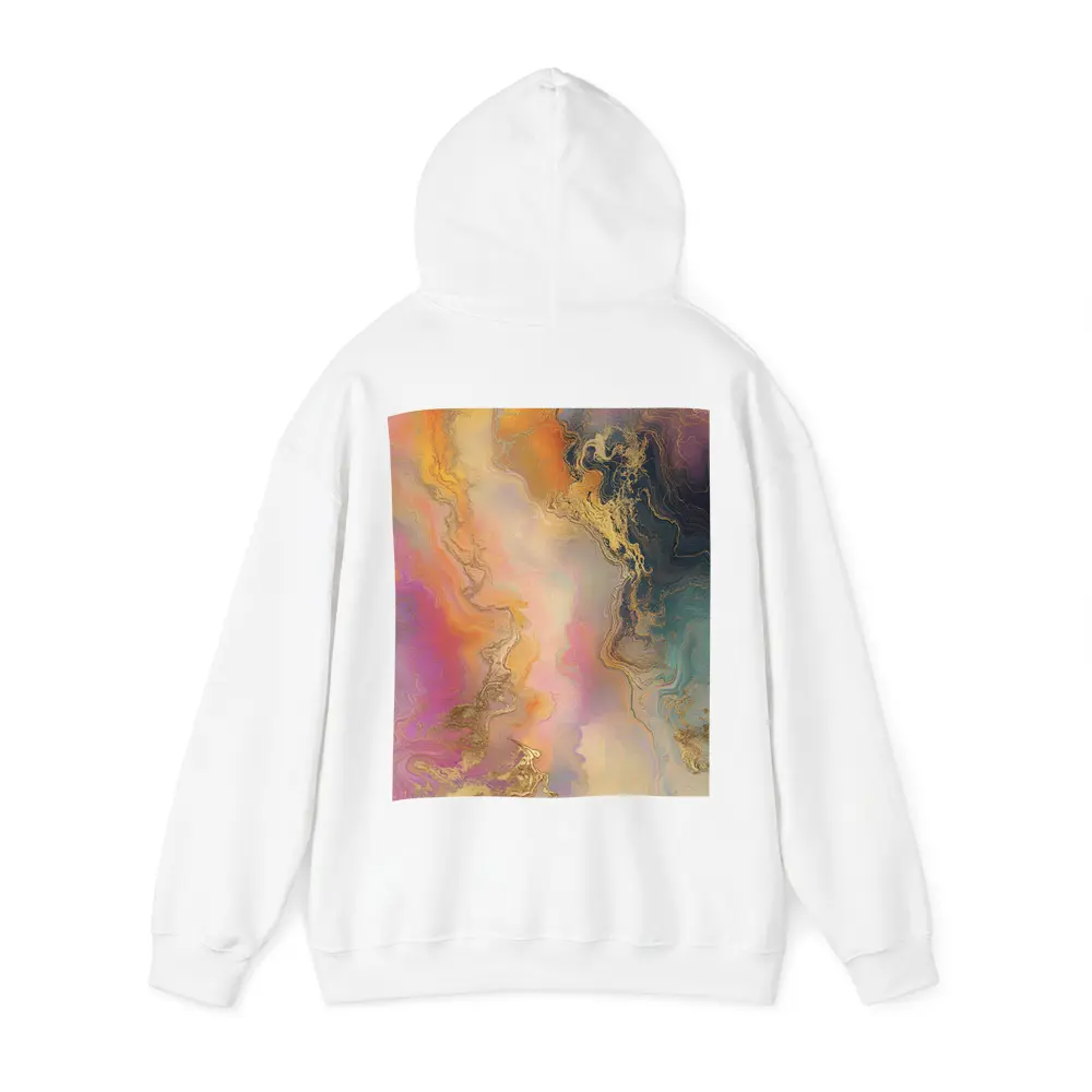 Colorful Marble Abstract Art Gold Veins – Hoodies