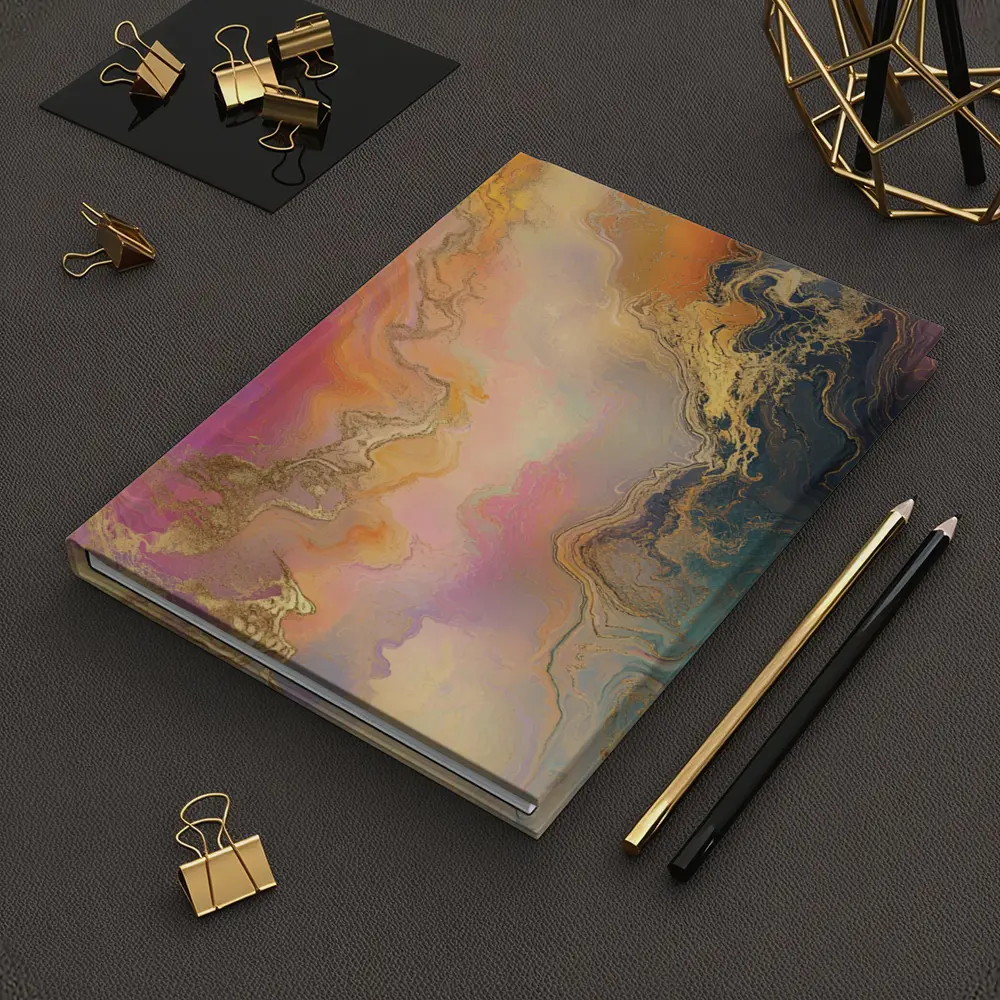Colorful Marble Abstract Art Gold Veins – Notebooks