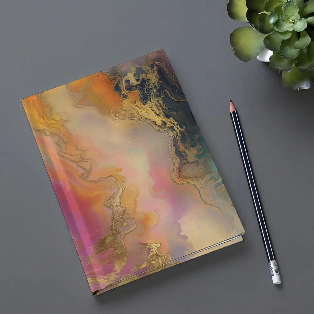 Colorful Marble Abstract Art Gold Veins – Notebooks
