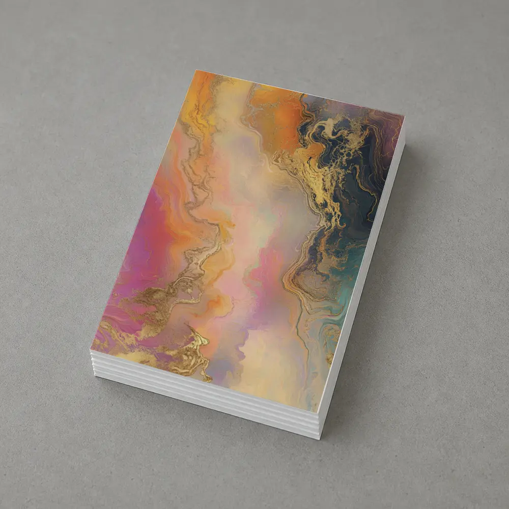 Colorful Marble Abstract Art Gold Veins – Postcards