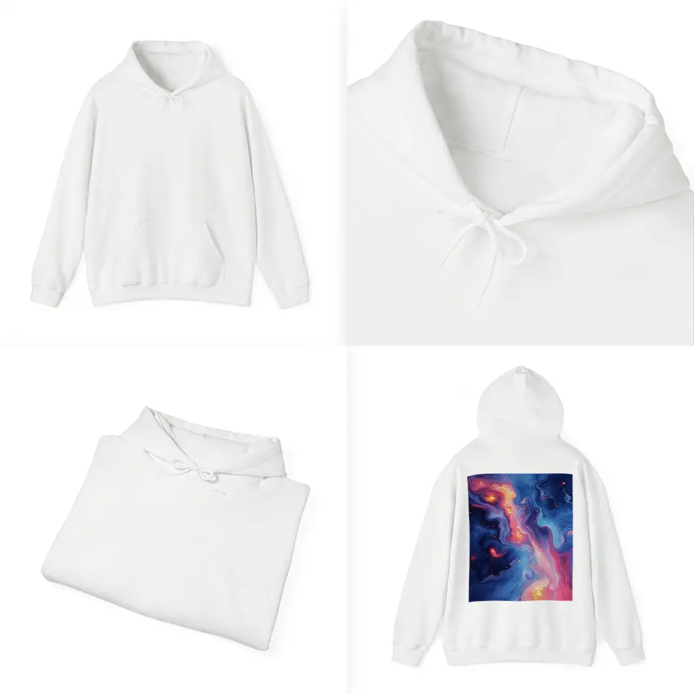 Cosmic Nebula Abstract Blue Pink Swirl Art – Hoodies