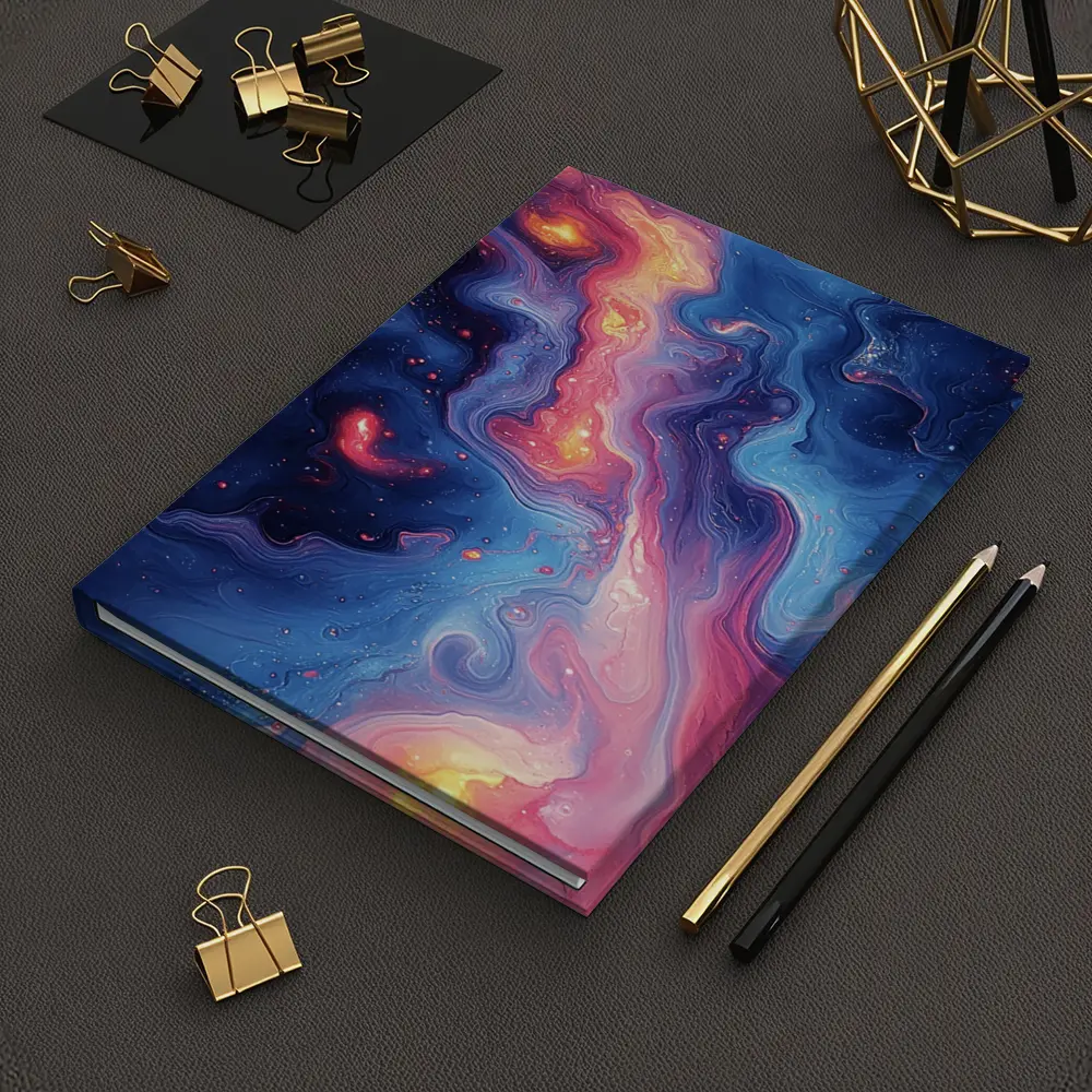 Cosmic Nebula Abstract Blue Pink Swirl Art – Notebooks