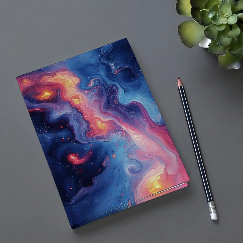 Cosmic Nebula Abstract Blue Pink Swirl Art – Notebooks