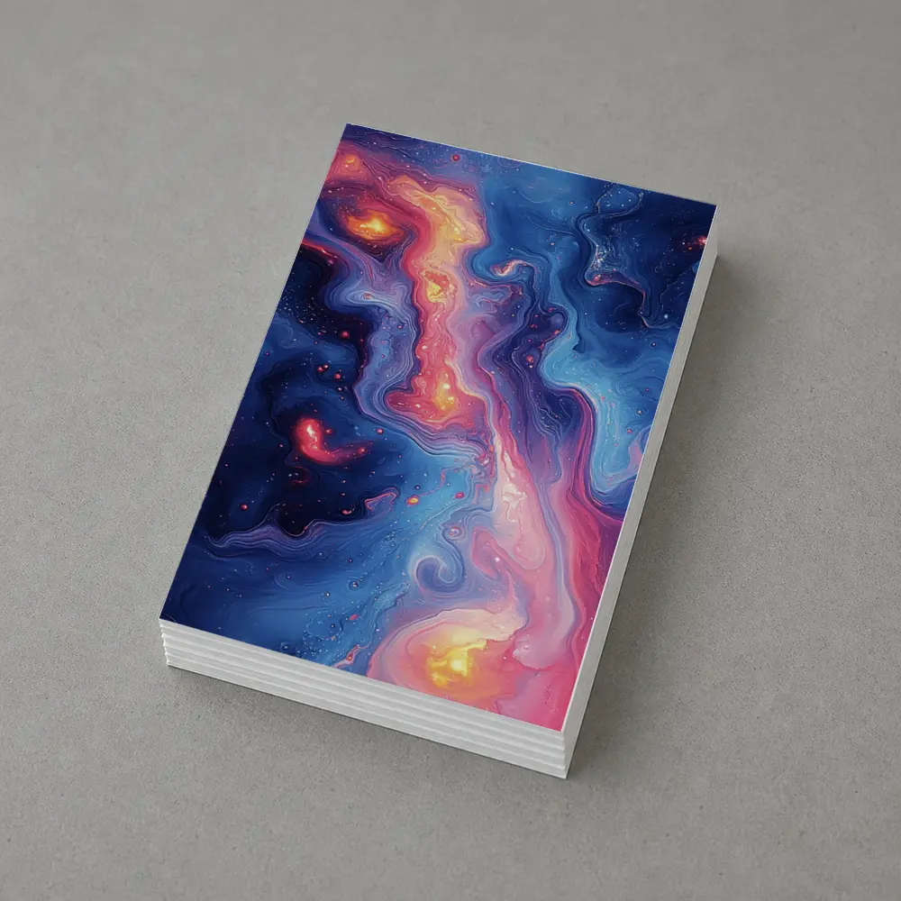 Cosmic Nebula Abstract Blue Pink Swirl Art – Postcards