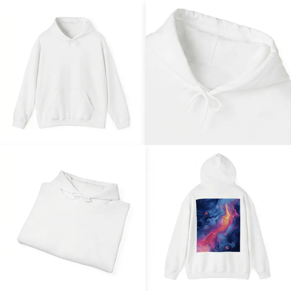 Cosmic Fluid Abstract Blue Pink Galaxy Art – Hoodies