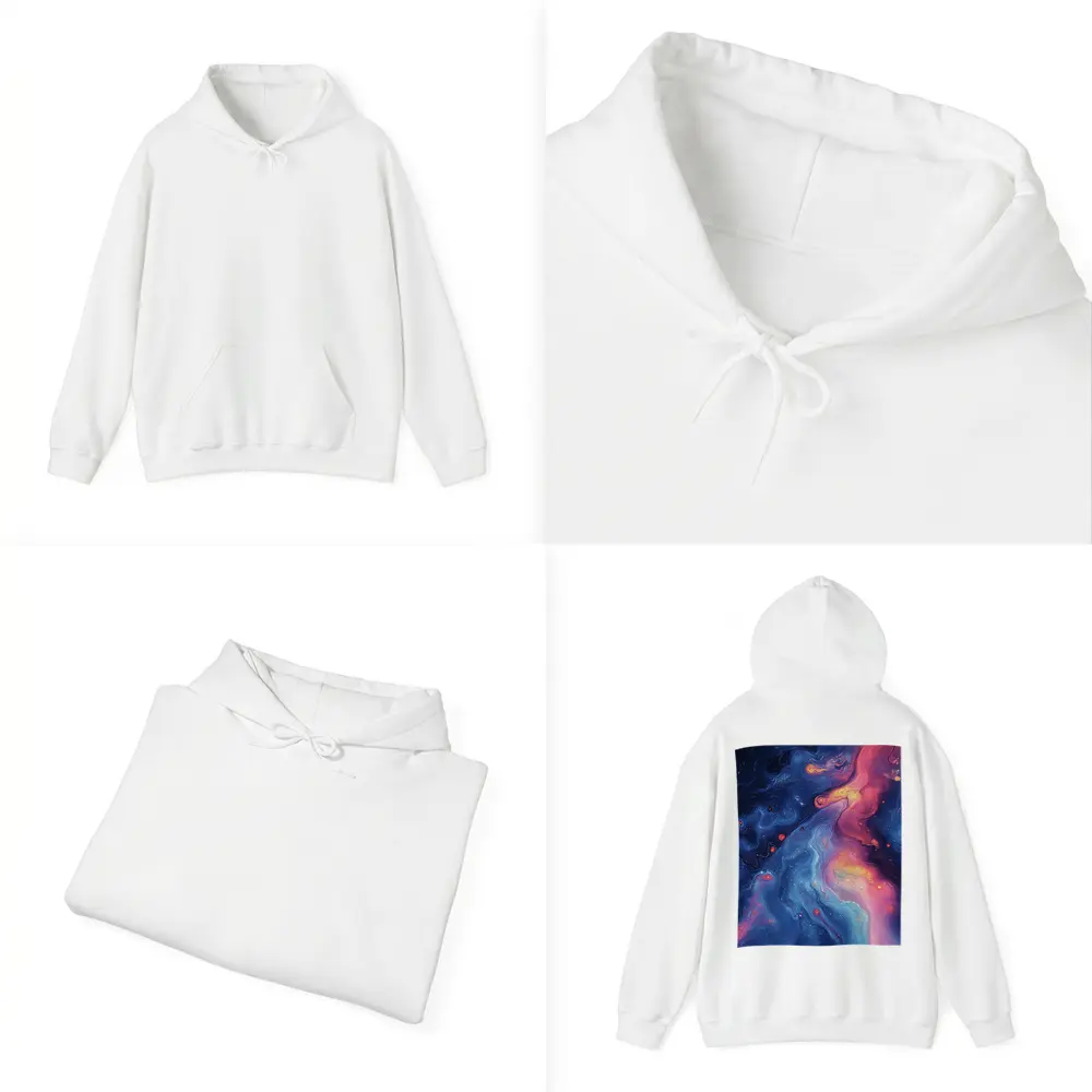 Cosmic Nebula Abstract Dark Blue Pink Art – Hoodies