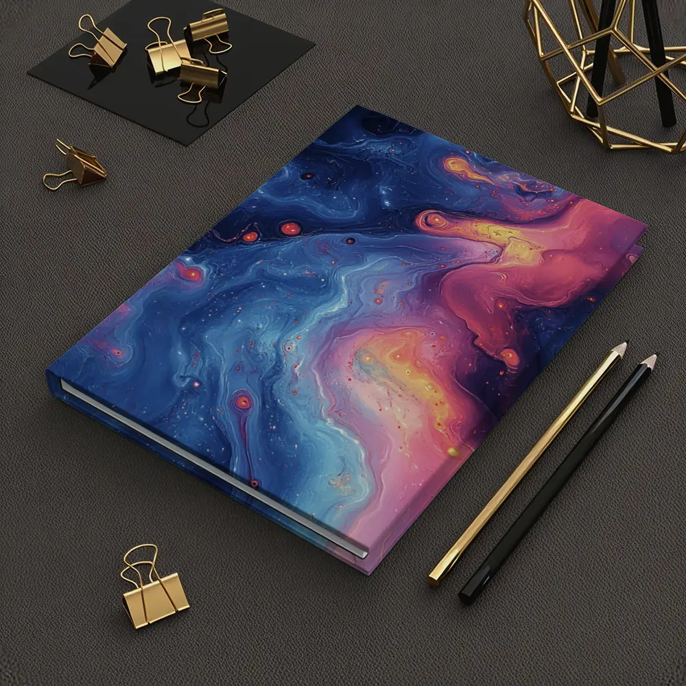Cosmic Nebula Abstract Dark Blue Pink Art – Notebooks
