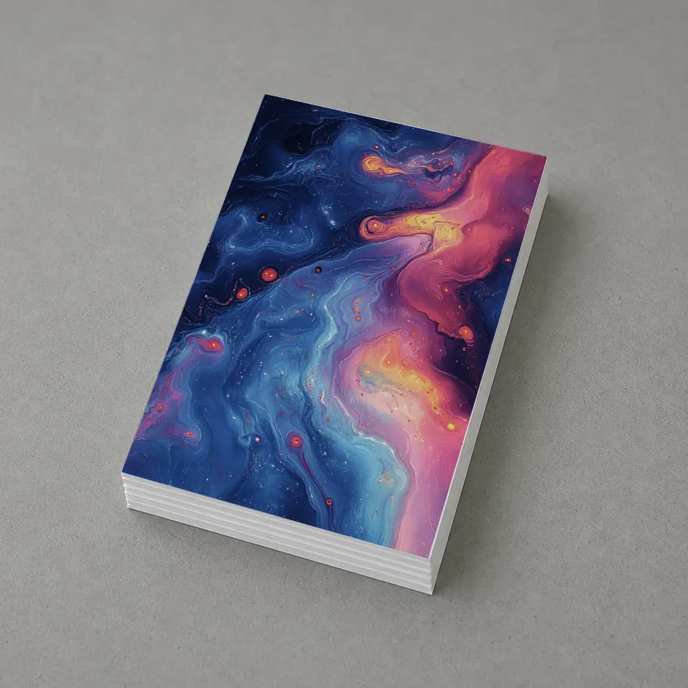 Cosmic Nebula Abstract Dark Blue Pink Art – Postcards
