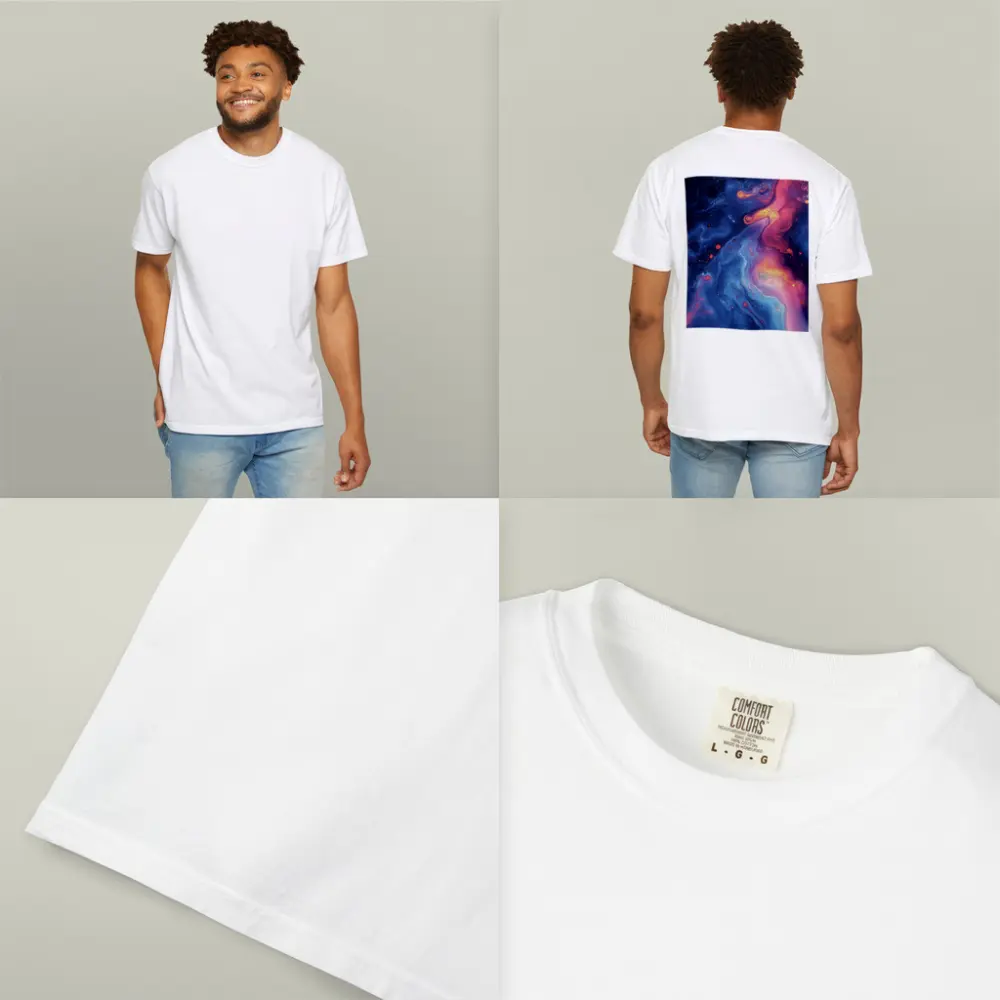 Cosmic Nebula Abstract Dark Blue Pink Art – T-Shirts