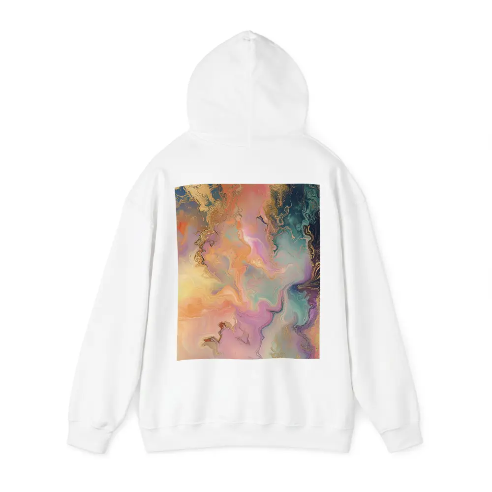 Pastel Marble Abstract Art Gold Veins – Hoodies
