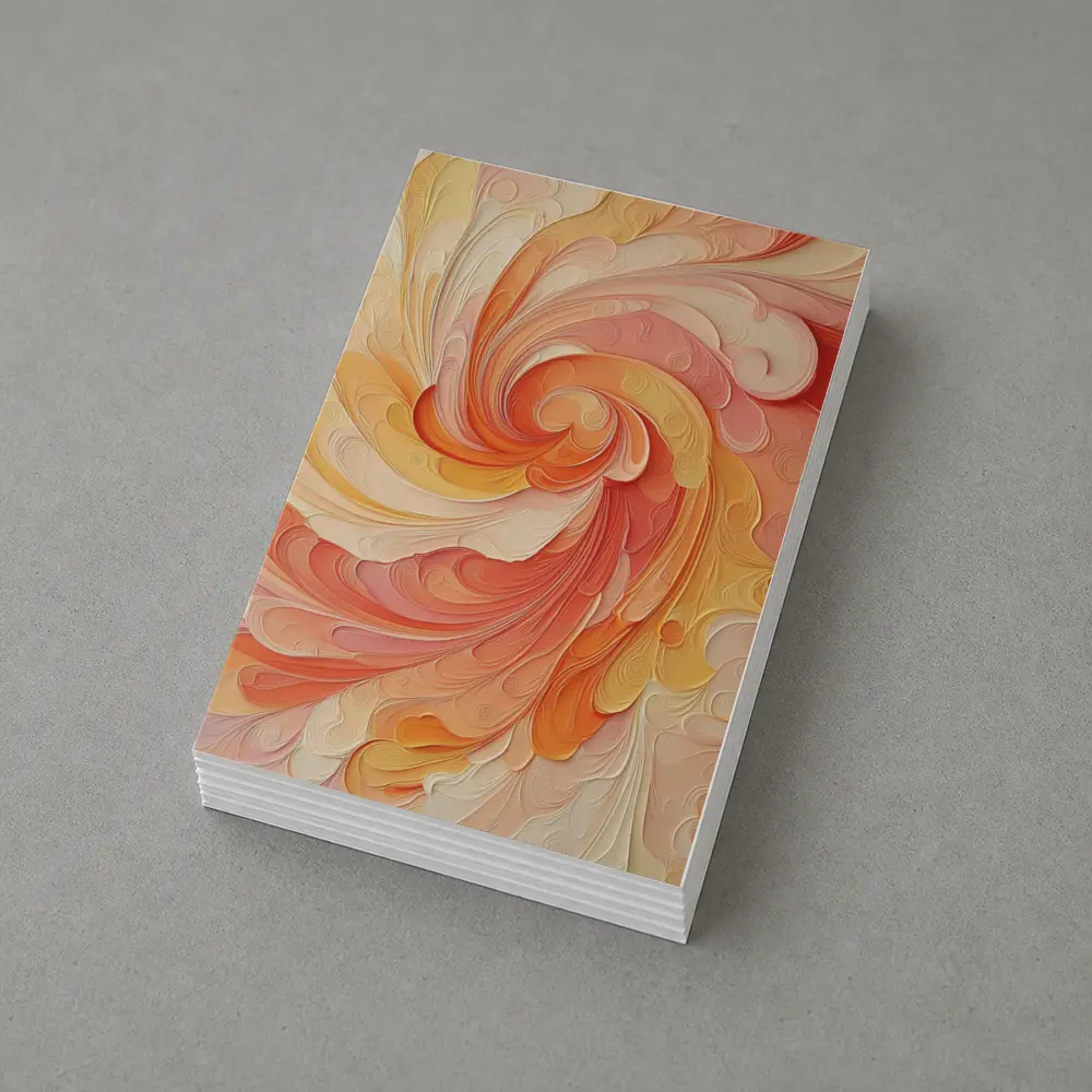 Swirling Coral Orange Abstract Spiral Art – Postcards