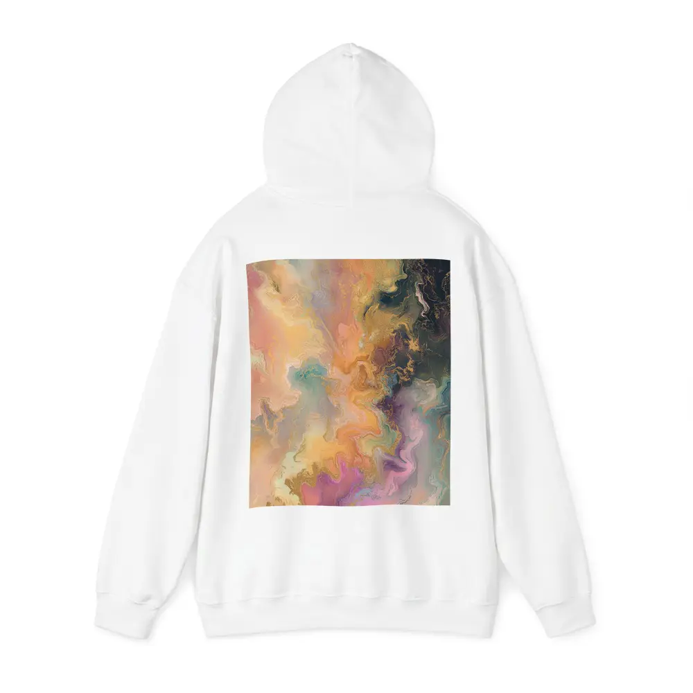 Pastel Marble Abstract Art Gold Swirls – Hoodies