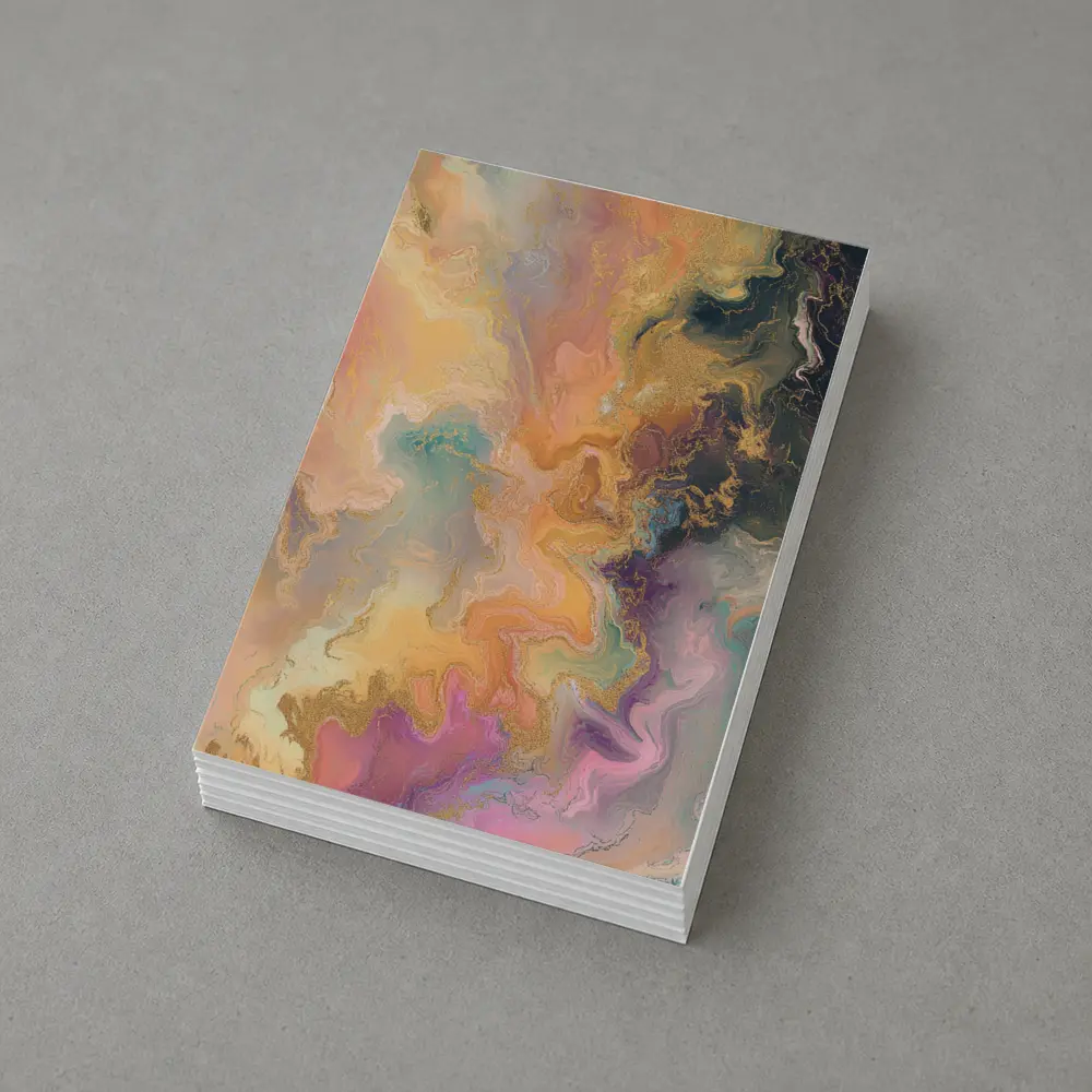 Pastel Marble Abstract Art Gold Swirls – Postcards