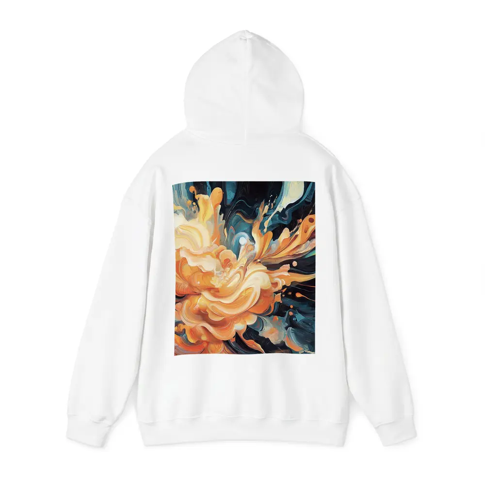 Orange Abstract Floral Explosion Dark Background – Hoodies