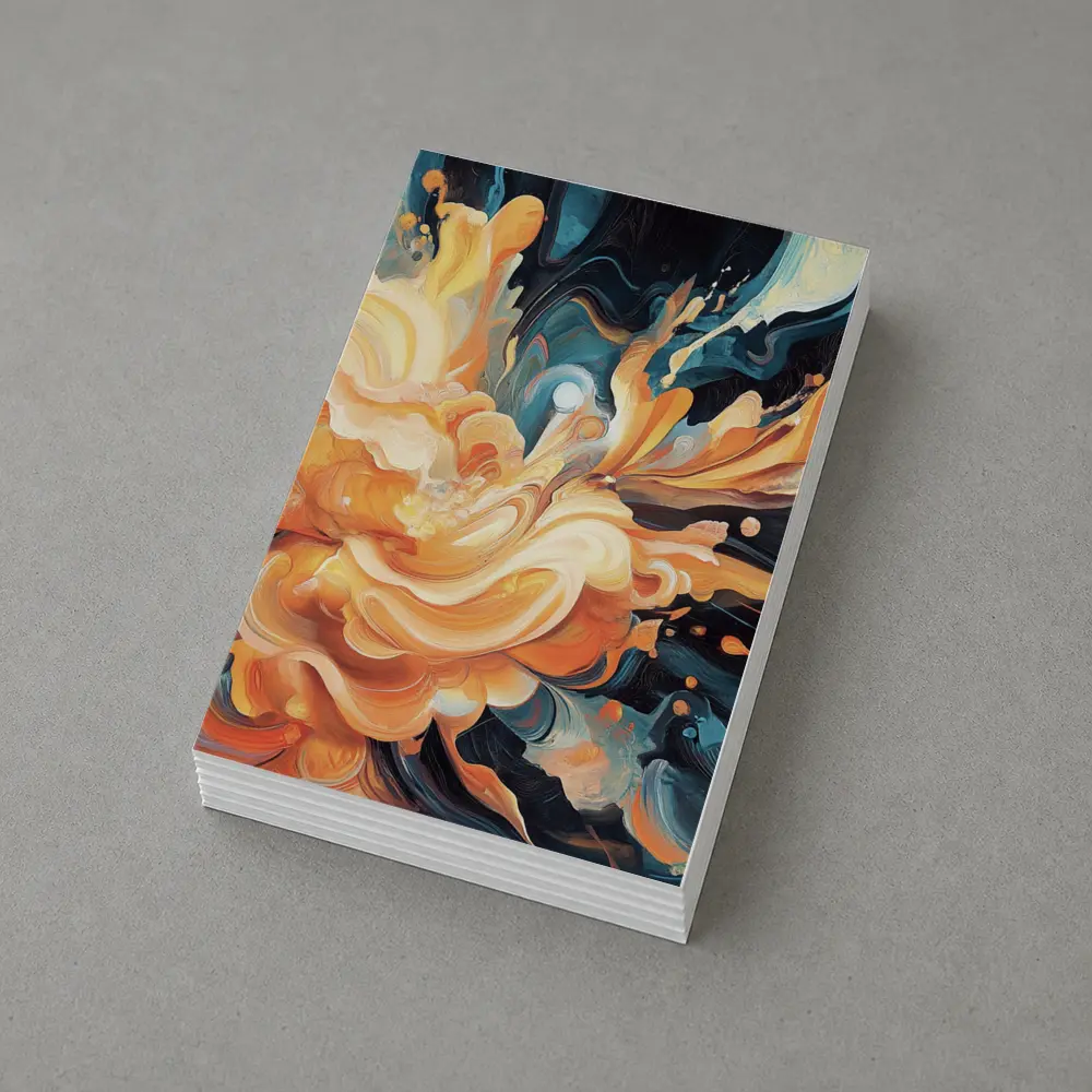 Orange Abstract Floral Explosion Dark Background – Postcards