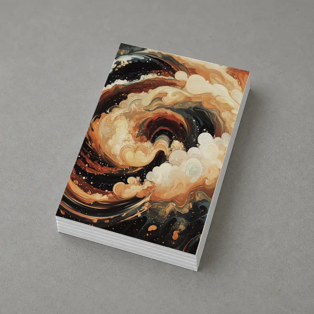 Swirling Abstract Brown Beige Dark Fluid Art – Postcards