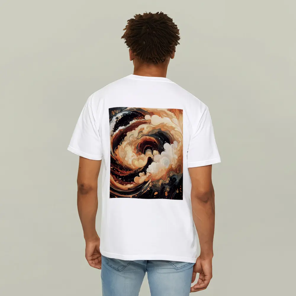 Swirling Abstract Brown Beige Dark Fluid Art – T-Shirts