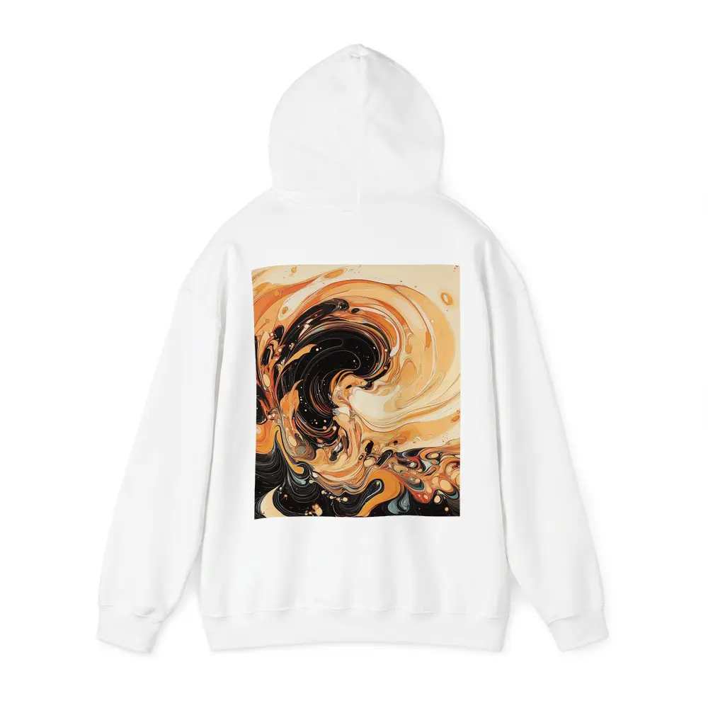 Swirling Orange Black Abstract Fluid Art – Hoodies