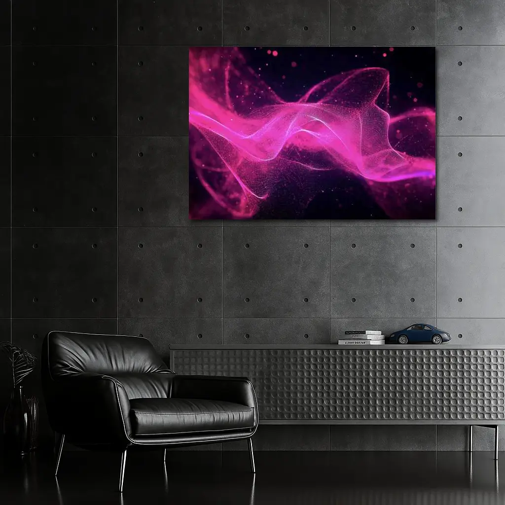 Pink Purple Wave Abstract Dark Background – Wall Art