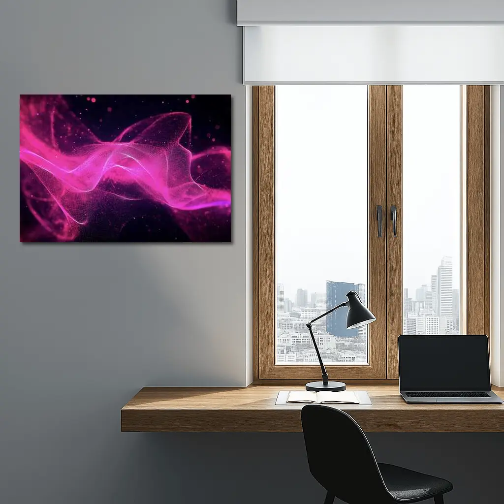Pink Purple Wave Abstract Dark Background – Wall Art