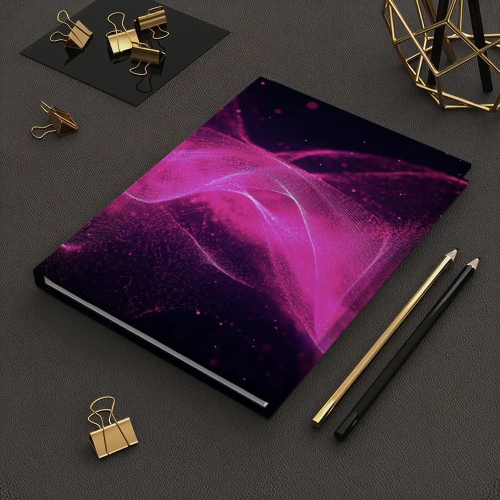 Pink Purple Wave Abstract Dark Background – Notebooks
