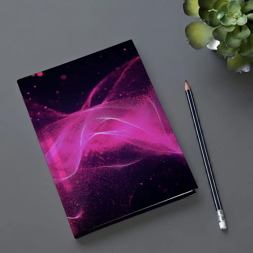 Pink Purple Wave Abstract Dark Background – Notebooks