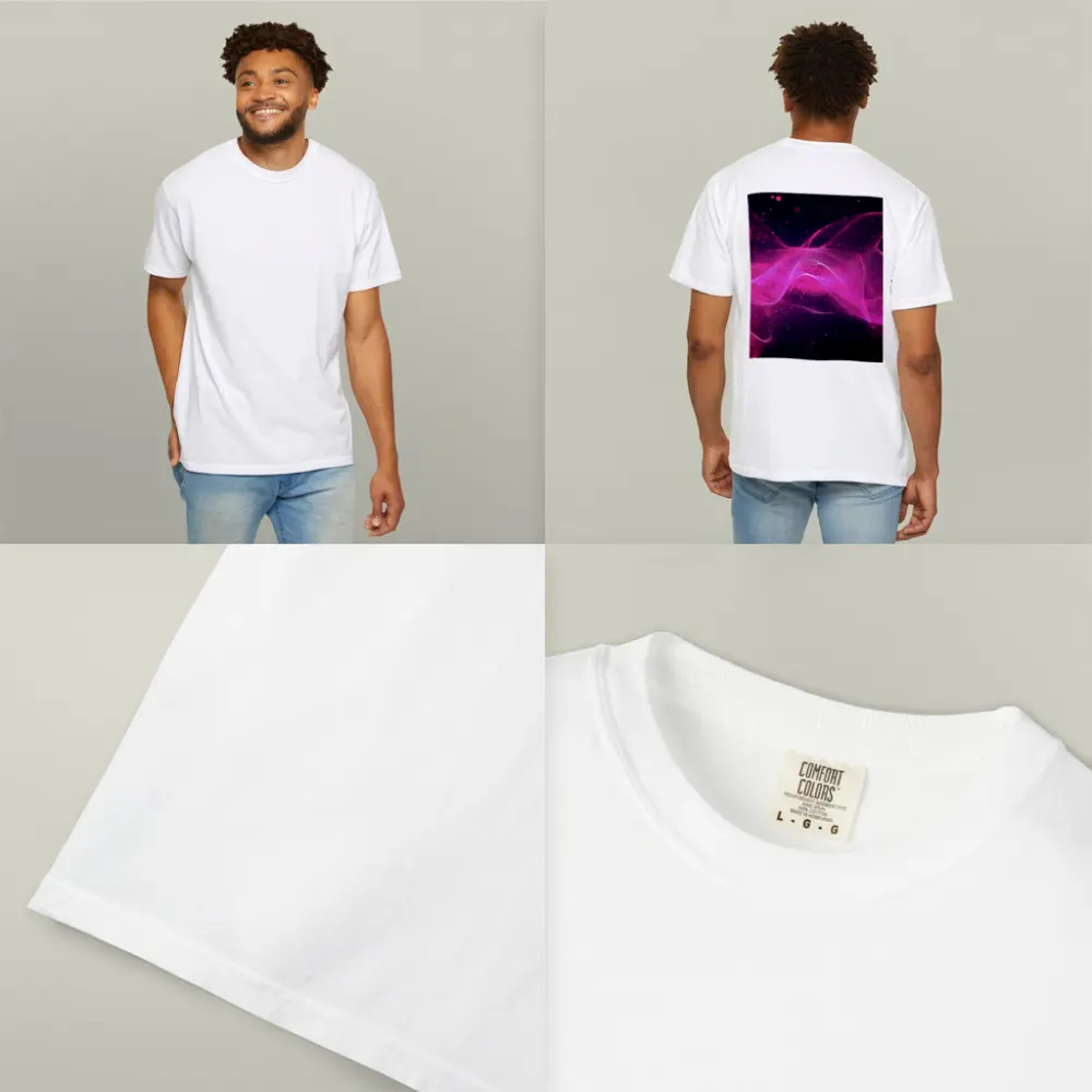 Pink Purple Wave Abstract Dark Background – T-Shirts