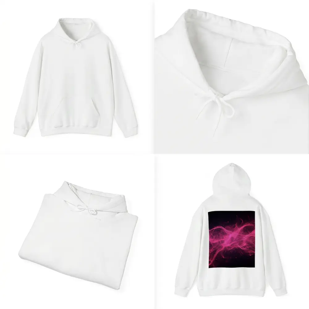 Pink Neon Wave Abstract Dark Background – Hoodies