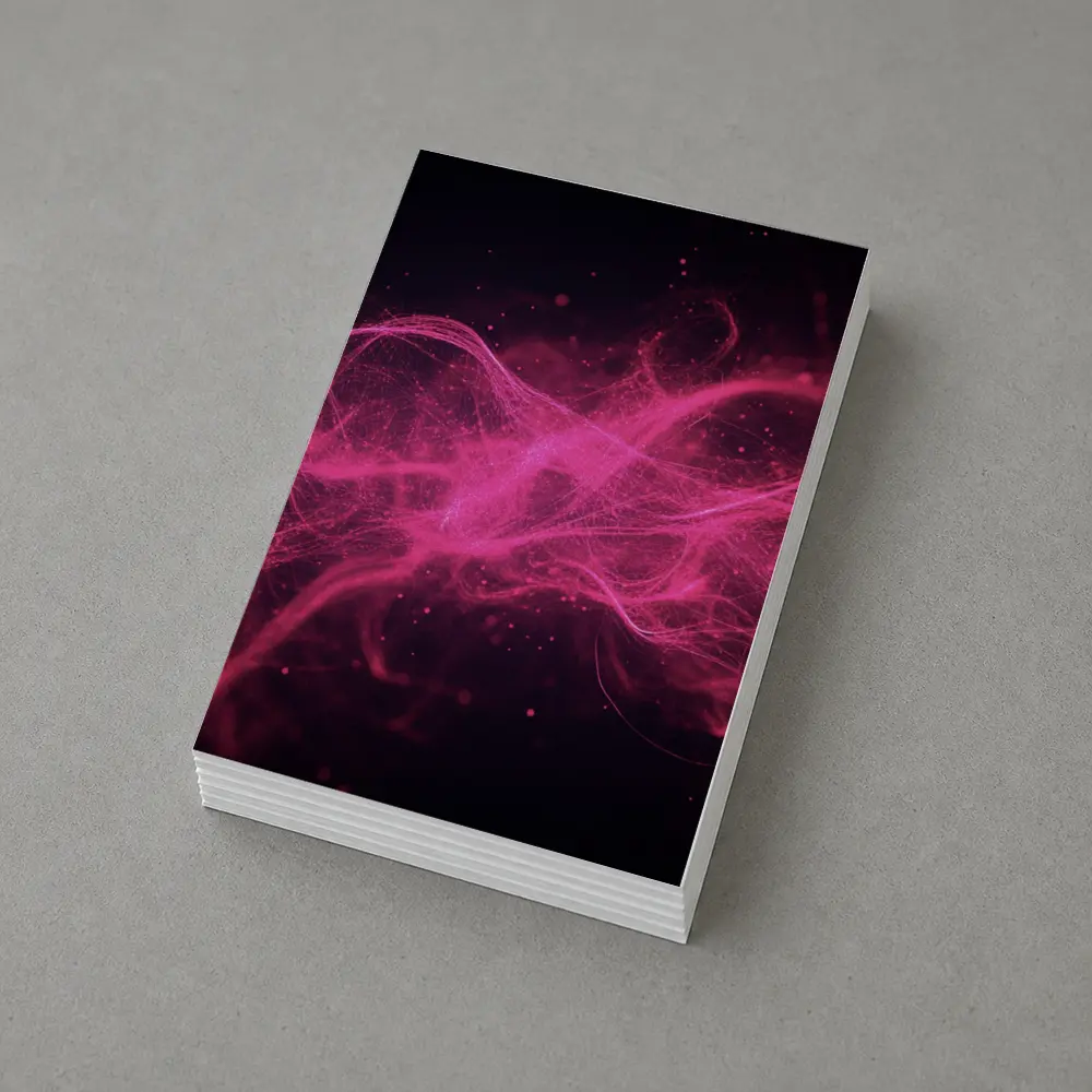 Pink Neon Wave Abstract Dark Background – Postcards