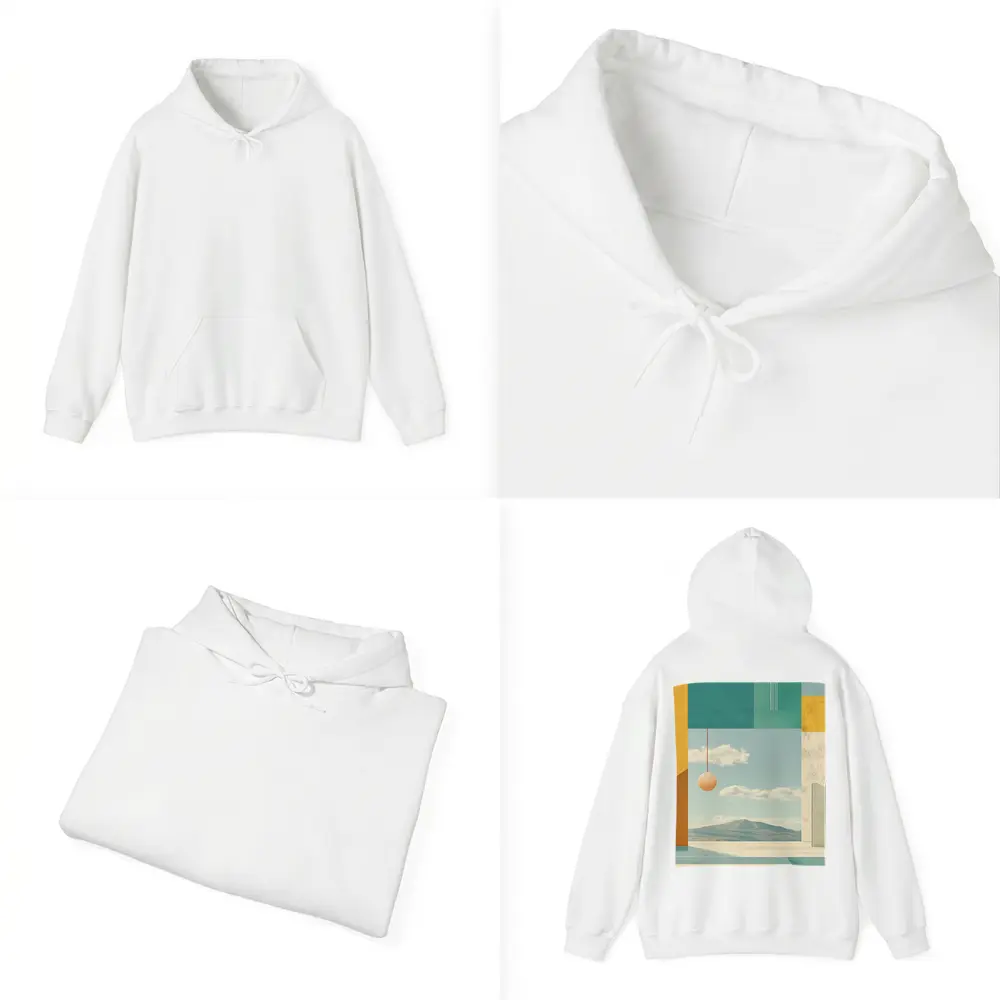 Geometric Collage Abstract Sky Mountain Landscape – Hoodies
