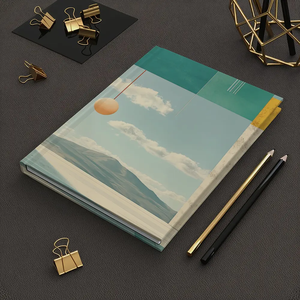 Geometric Collage Abstract Sky Mountain Landscape – Notebooks