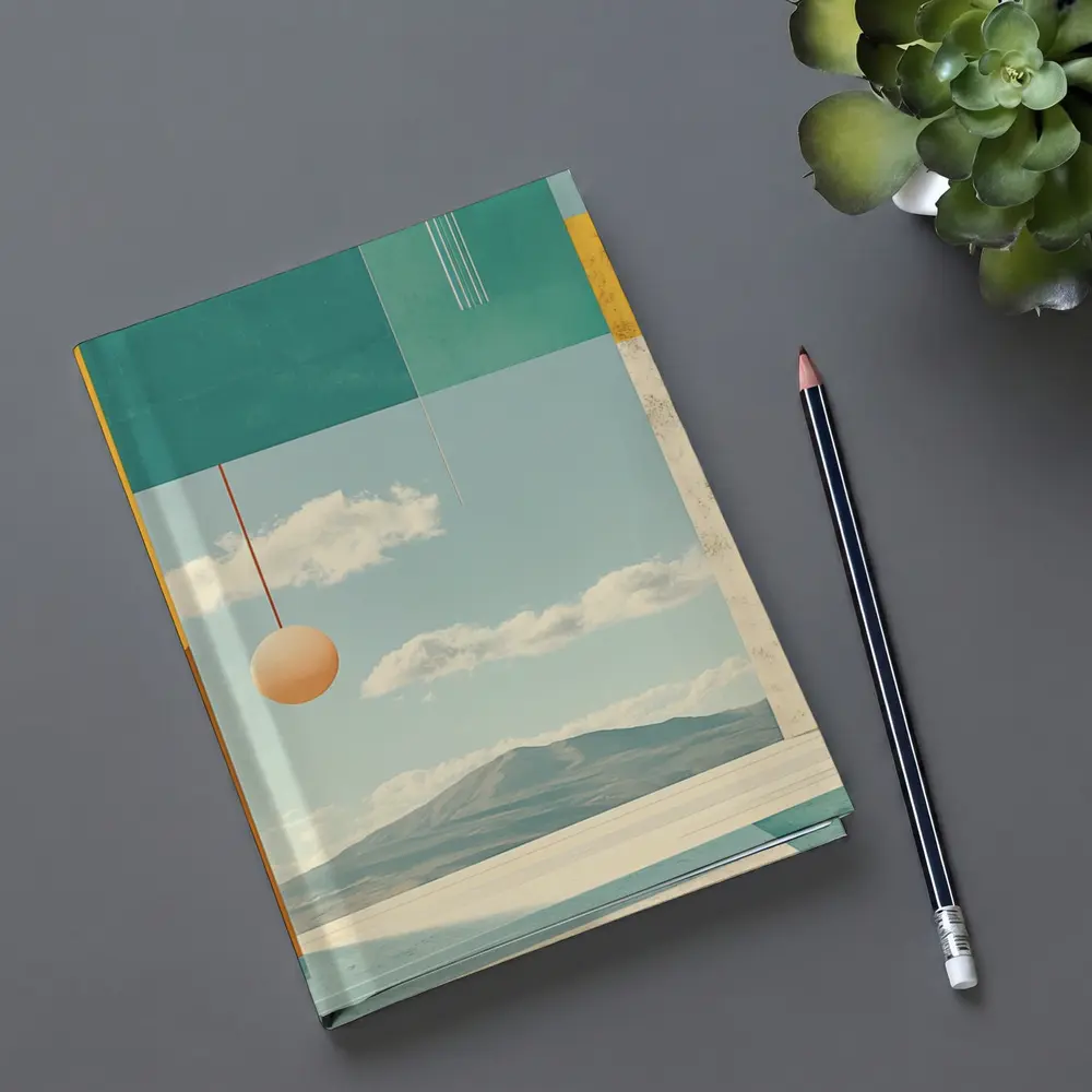 Geometric Collage Abstract Sky Mountain Landscape – Notebooks