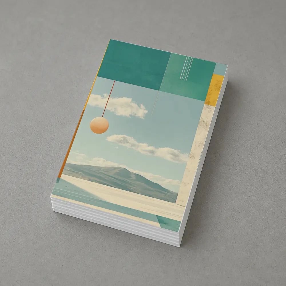 Geometric Collage Abstract Sky Mountain Landscape – Postcards