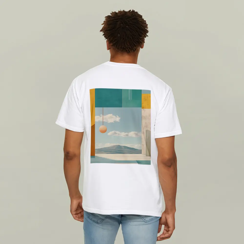 Geometric Collage Abstract Sky Mountain Landscape – T-Shirts