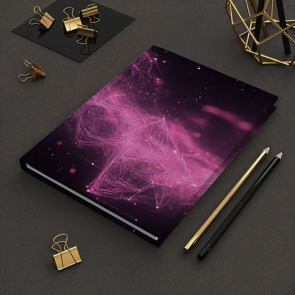 Pink Geometric Network Abstract Dark Space – Notebooks
