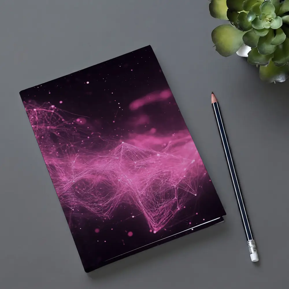 Pink Geometric Network Abstract Dark Space – Notebooks