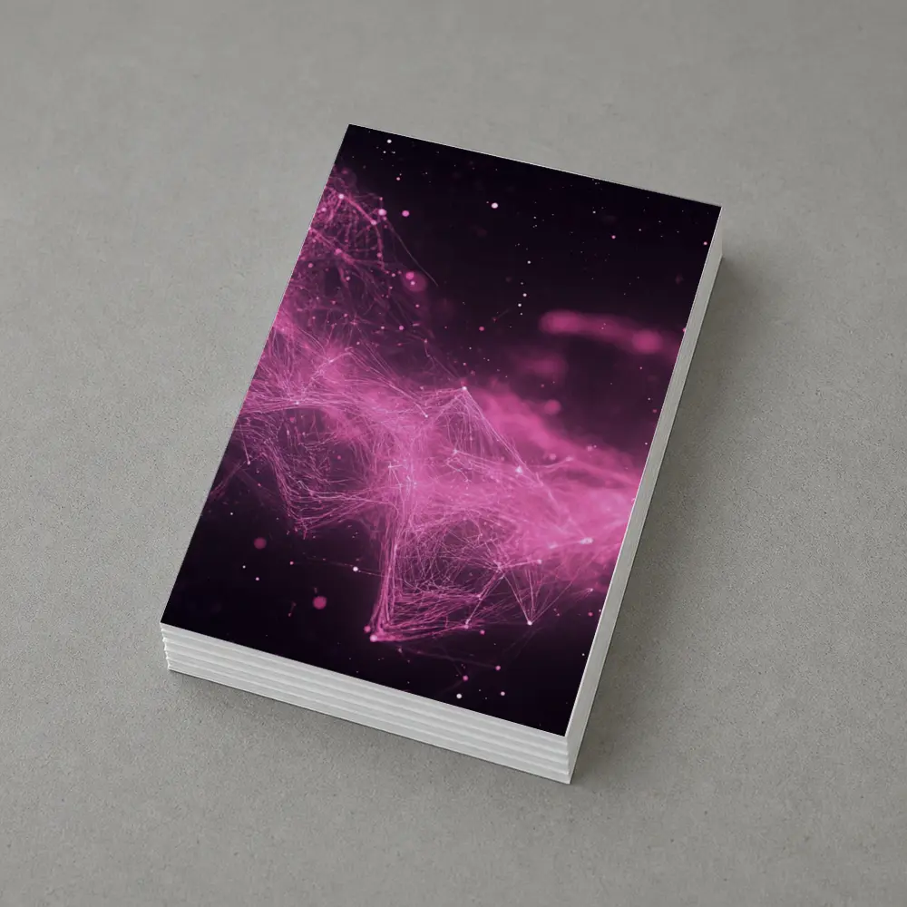 Pink Geometric Network Abstract Dark Space – Postcards