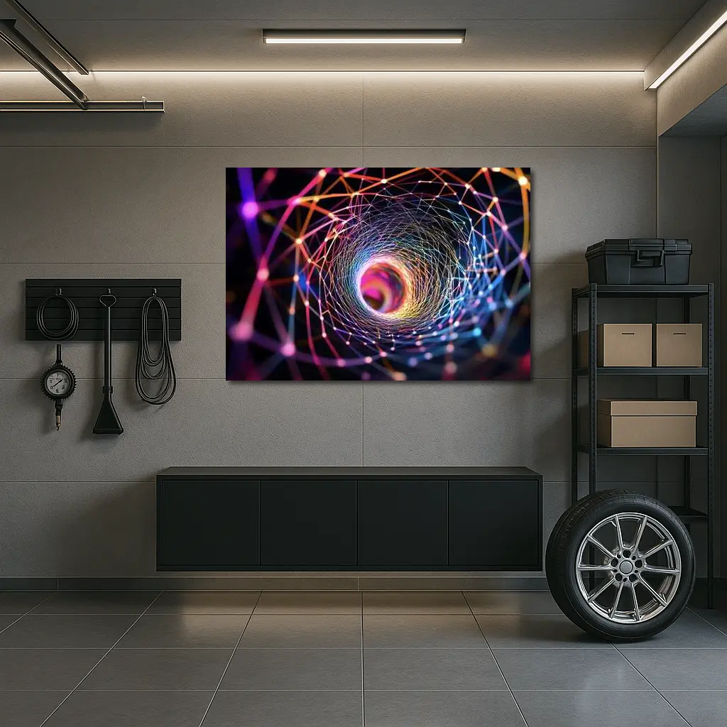 Colorful Geometric Tunnel Vortex Abstract Art – Wall Art